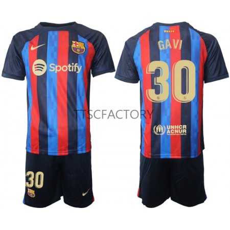Fußballtrikots FC Barcelona Gavi 30 Kinder 2022-2023 Kurzarm Heimtrikotsatz kaufen